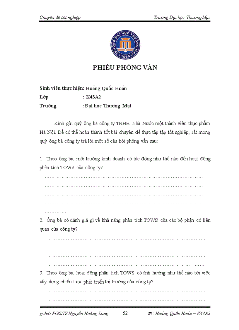 image for page Phân tích TOWS chiến lược phát triển thị trường của công ty TNHH nhà nước một thành viên thực phẩm Hà Nội 1