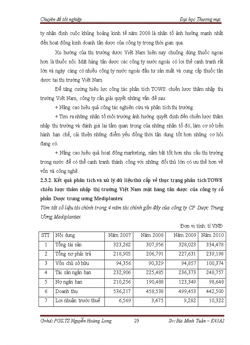 image for page Phân tích tows chiến lược thâm nhập thị trường việt nam mặt hàng tân dược của công ty cổ phần dược trung ương mediplantex 1