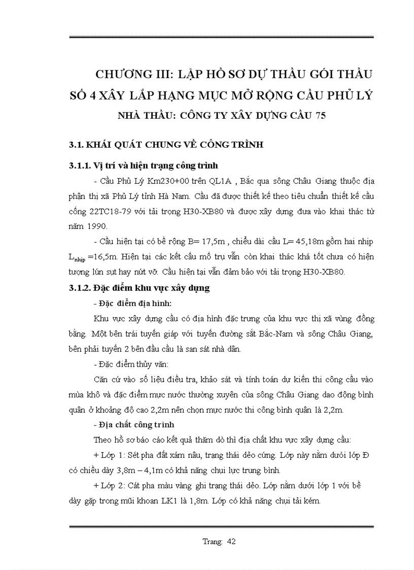 image for page Lập hồ sơ dự thầu công trình mở rộng ql1a đoạn km 213 240 km 216 00 km 233 600 km 235 885 2 và mở rộng cầu phủ lý gói thầu số 4 xây lắp hạng mục mở rộng câu phủ lỷ