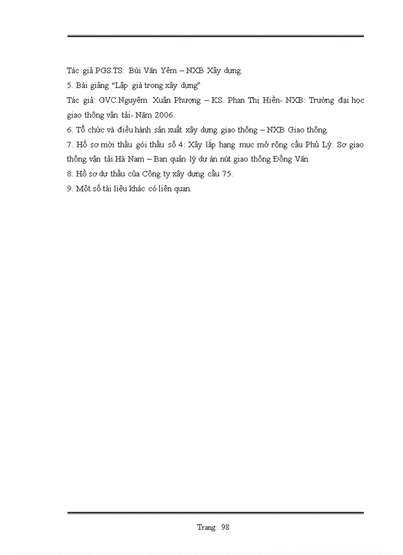 image for page Lập hồ sơ dự thầu công trình mở rộng ql1a đoạn km 213 240 km 216 00 km 233 600 km 235 885 2 và mở rộng cầu phủ lý gói thầu số 4 xây lắp hạng mục mở rộng câu phủ lỷ