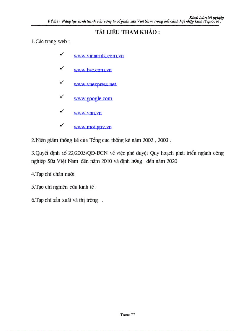 image for page Năng lực cạnh tranh của Công ty cổ phần Sữa Việt Nam Vinamilk trong bối cảnh hội nhập kinh tế quốc tế