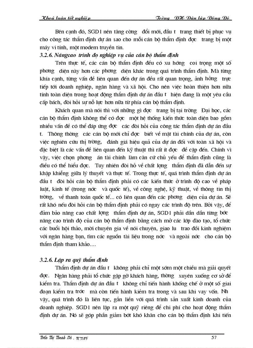 image for page Giải pháp hoàn thiện nghiệp vụ thẩm định dự án đầu tư tại SGDI NHĐT PT Việt Nam 1