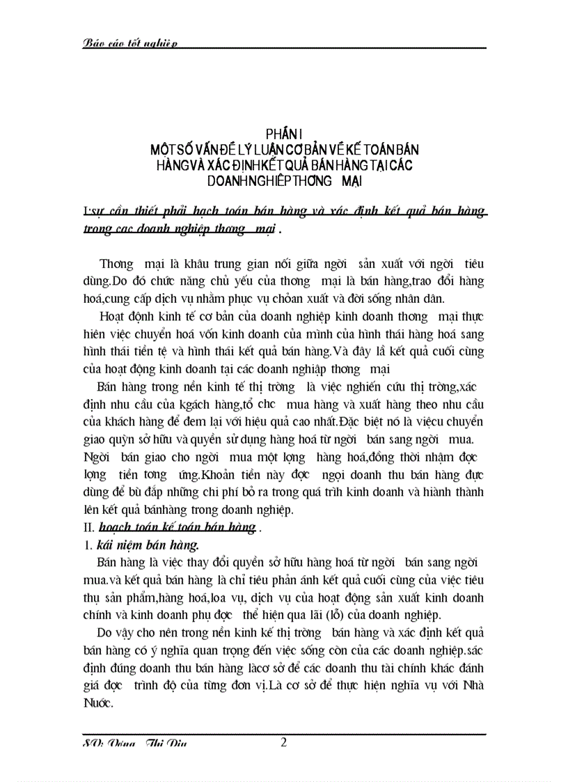 Tình hình kế toán bán hàng và xác định kết quả bán hàng ở công ty xuất nhập khẩu nông sản thực phẩm Hà Nội 1