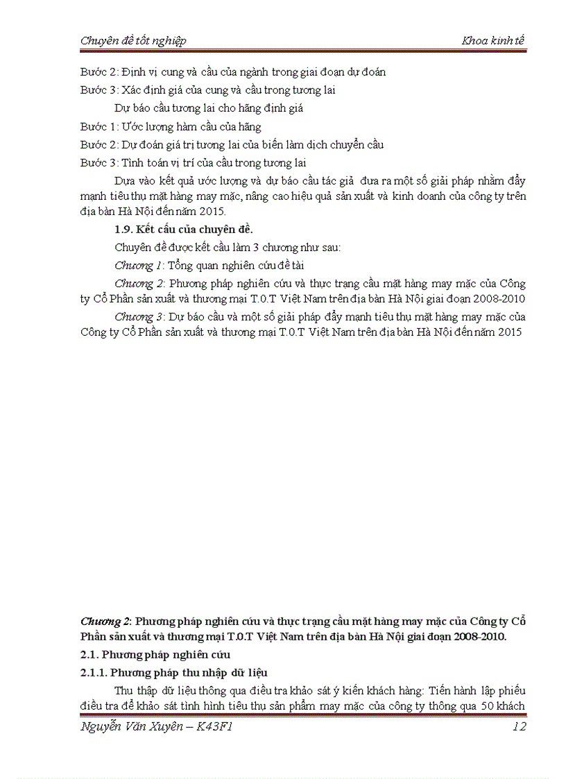 image for page Phân tích và dự báo cầu về mặt hàng may mặc của công ty Cổ phần sản xuất và thương mại T 0 T Việt Nam trên địa bàn Hà Nội đến năm 2015