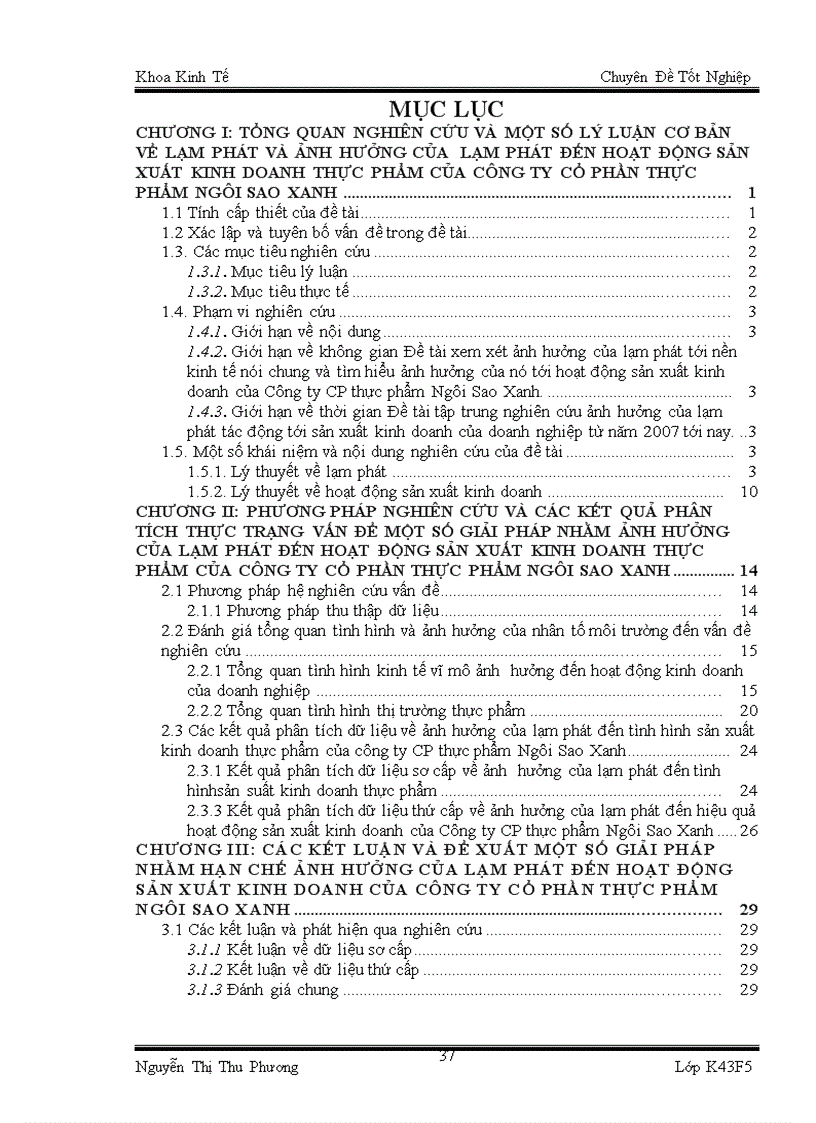 image for page Phân tích ảnh hưởng của lạm phát tới hoạt động sản xuất kinh doanh thực phẩm của Công ty CP thực phẩm Ngôi Sao Xanh