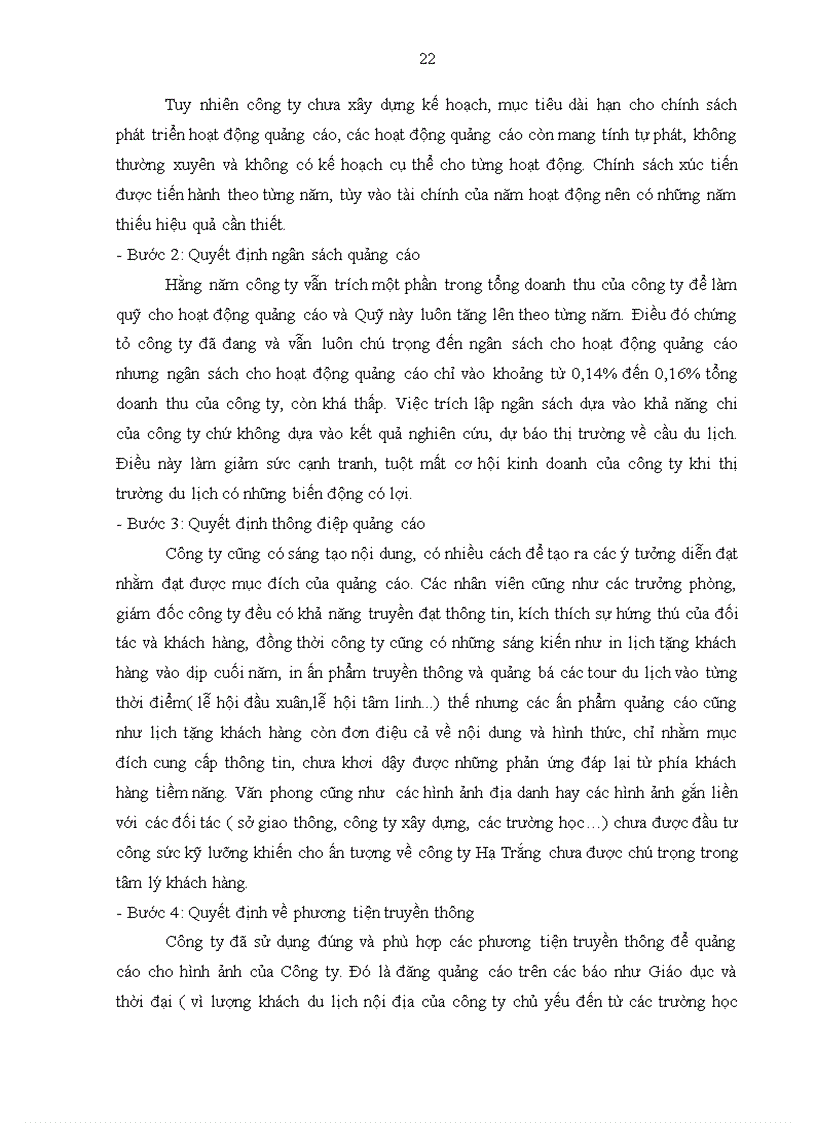 image for page Giải pháp hoàn thiện hoạt động quảng cáo đối với thị trường khách du lịch nội địa của Công ty TNHH thương mại và du lịch Hạ Trắng 1