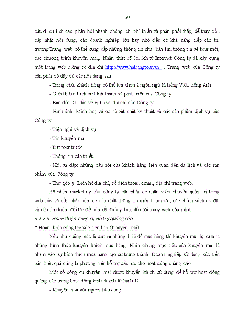 image for page Giải pháp hoàn thiện hoạt động quảng cáo đối với thị trường khách du lịch nội địa của Công ty TNHH thương mại và du lịch Hạ Trắng 1