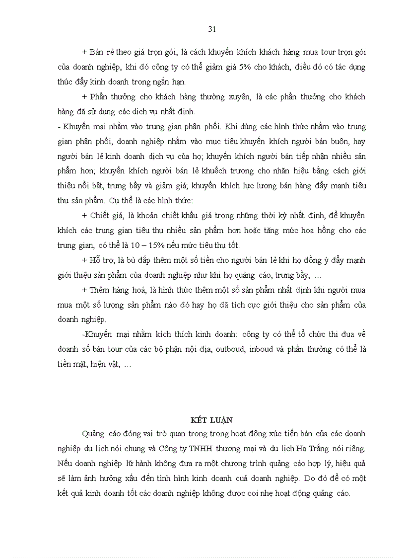 image for page Giải pháp hoàn thiện hoạt động quảng cáo đối với thị trường khách du lịch nội địa của Công ty TNHH thương mại và du lịch Hạ Trắng 1