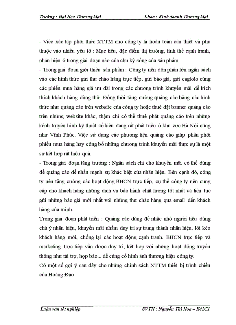 image for page Phát triển phối thức xúc tiến thương mại sản phẩm thiết bị trình chiếu của công ty Cổ phần Đầu tư Hoàng Đạo trên thị trường Miền Bắc