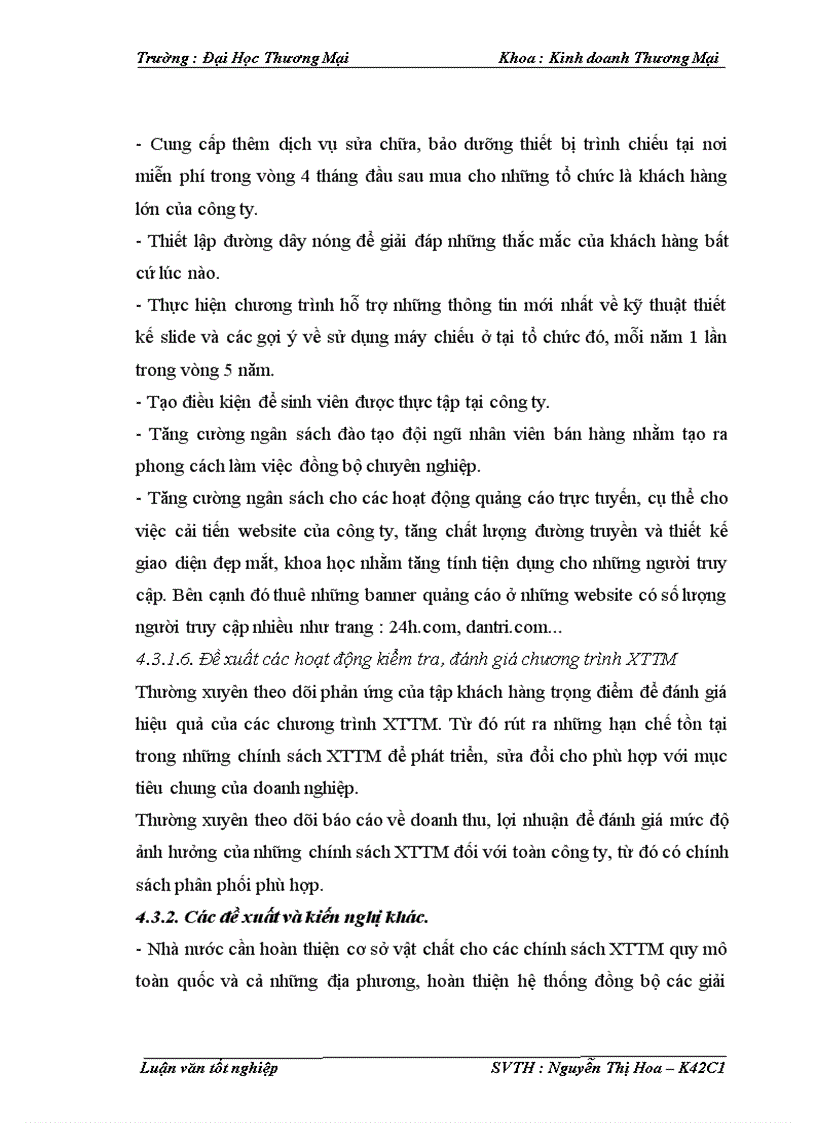 image for page Phát triển phối thức xúc tiến thương mại sản phẩm thiết bị trình chiếu của công ty Cổ phần Đầu tư Hoàng Đạo trên thị trường Miền Bắc