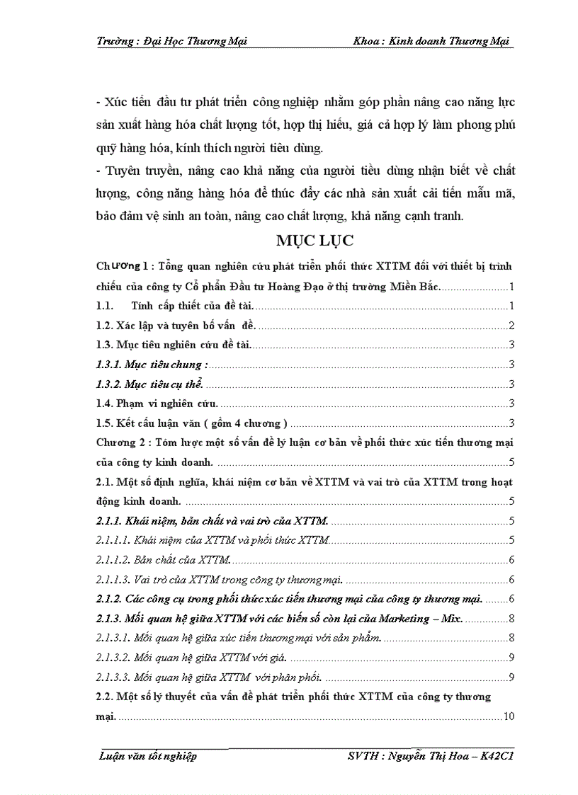 image for page Phát triển phối thức xúc tiến thương mại sản phẩm thiết bị trình chiếu của công ty Cổ phần Đầu tư Hoàng Đạo trên thị trường Miền Bắc