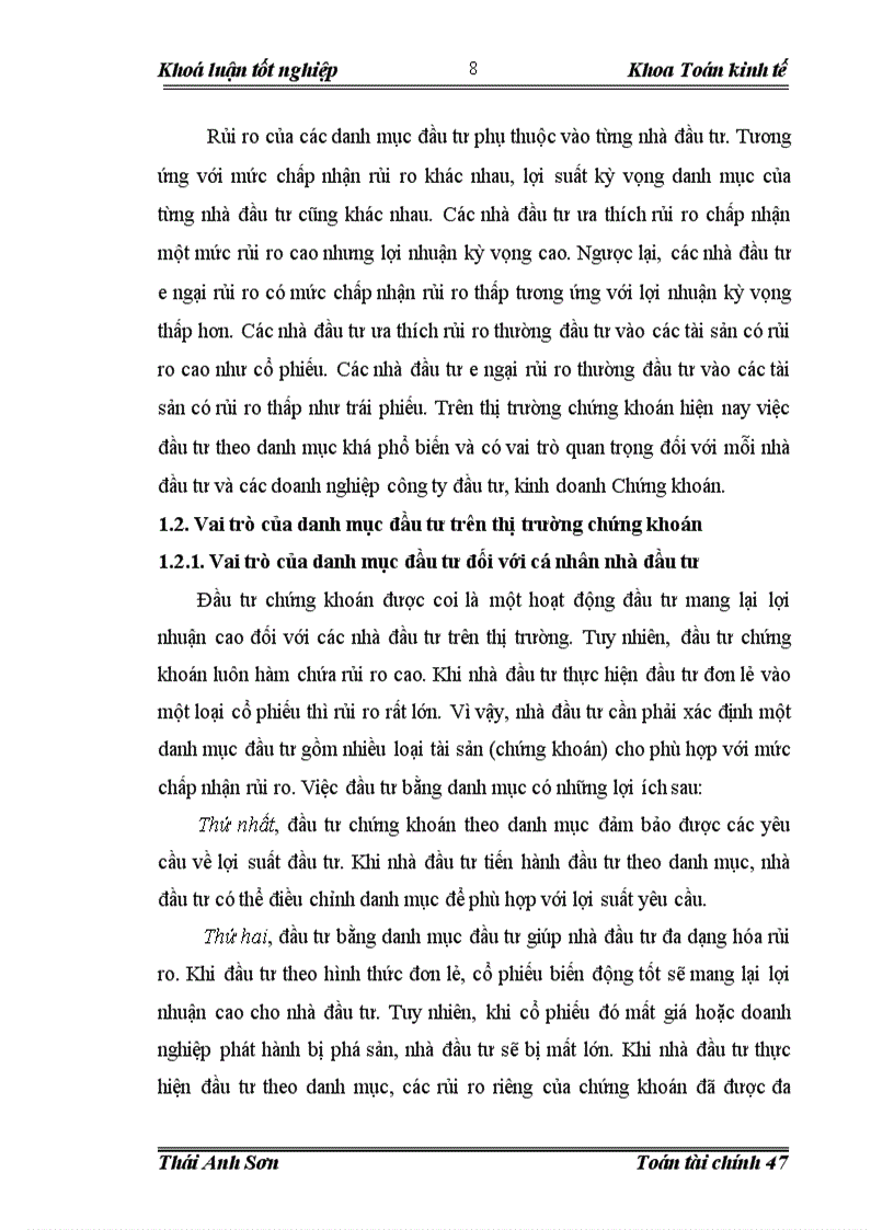 image for page Quản trị và đánh giá rủi ro của danh mục đầu tư trên thị trường chứng khoán Việt Nam
