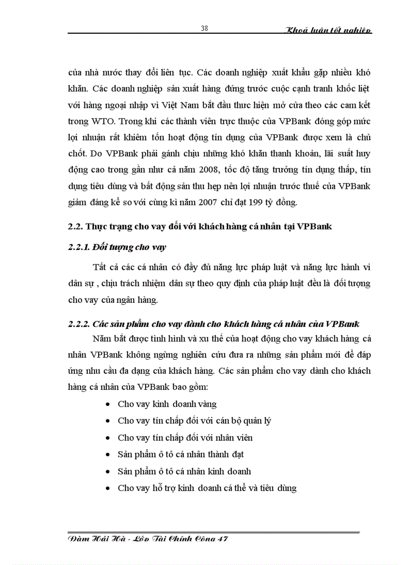 image for page Phát triển hoạt động cho vay dành cho khách hàng cá nhân tại ngân hàng thương mại cổ phần VPBANK 1