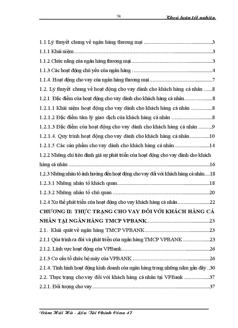 image for page Phát triển hoạt động cho vay dành cho khách hàng cá nhân tại ngân hàng thương mại cổ phần VPBANK 1