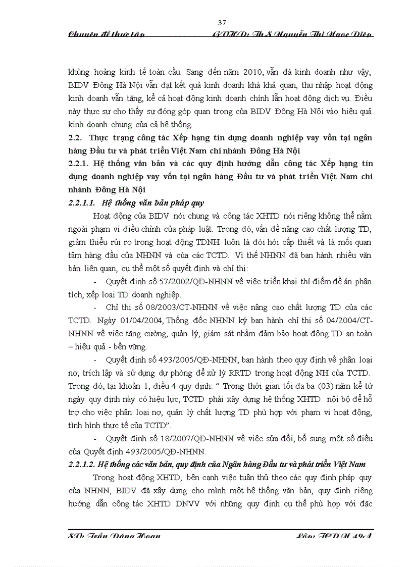 image for page Giải pháp hoàn thiện công tác xếp hạng tín dụng doanh nghiệp vay vốn tại Ngân hàng Đầu tư và phát triển Việt Nam chi nhánh Đông Hà Nội