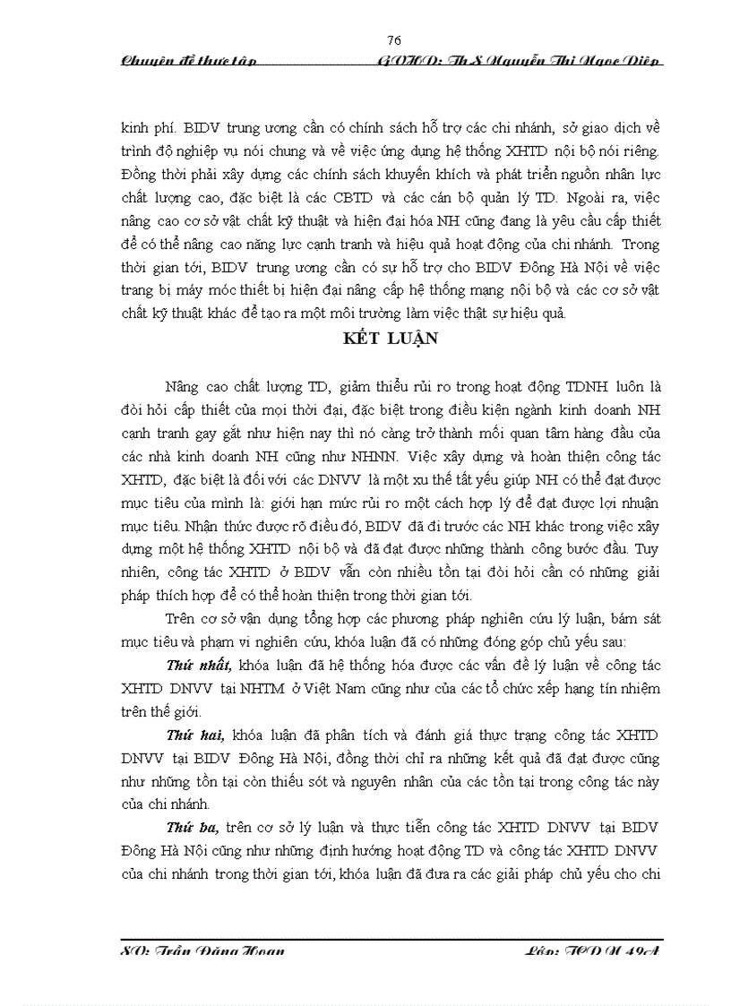 image for page Giải pháp hoàn thiện công tác xếp hạng tín dụng doanh nghiệp vay vốn tại Ngân hàng Đầu tư và phát triển Việt Nam chi nhánh Đông Hà Nội