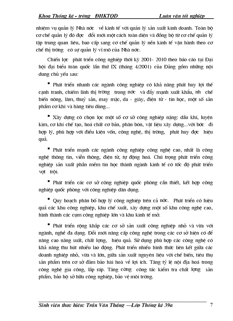 image for page Vận dụng một số phương pháp thống kê để phân tích tình hình sản xuất công nghiệp Việt Nam thời kỳ 1996 2000