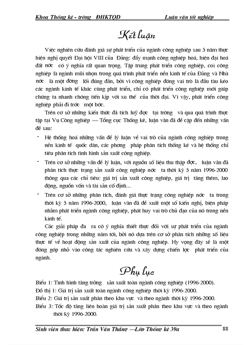 image for page Vận dụng một số phương pháp thống kê để phân tích tình hình sản xuất công nghiệp Việt Nam thời kỳ 1996 2000