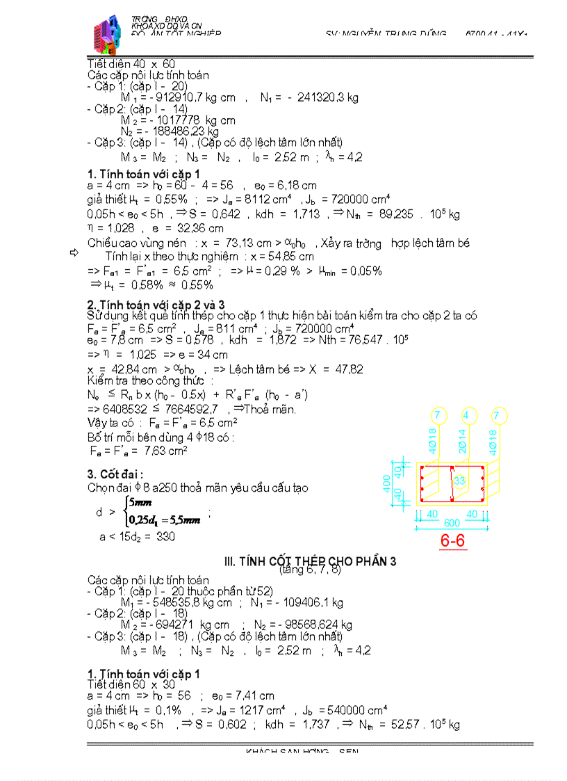 image for page Tính toán cốt thép cột