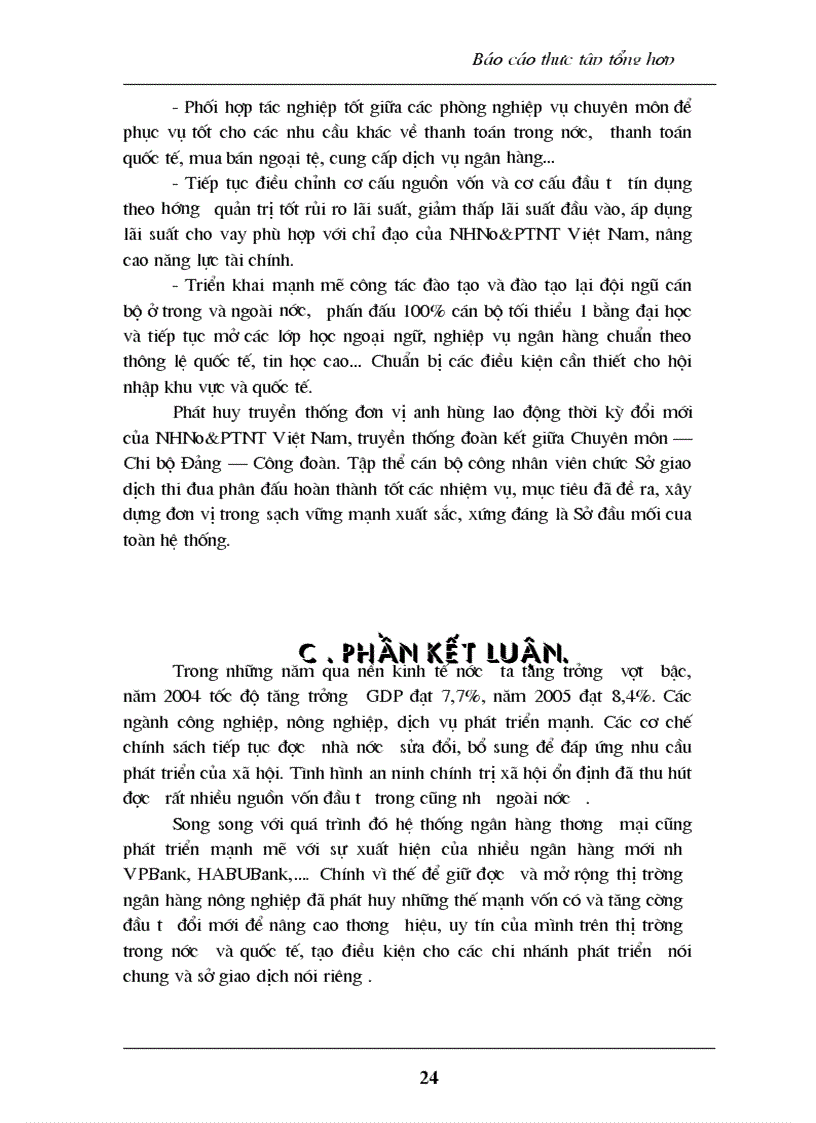 image for page Hoạt động kinh doanh của sở giao dịch ngân hàng nông nghiệp và phát triển nông thôn việt nam 1