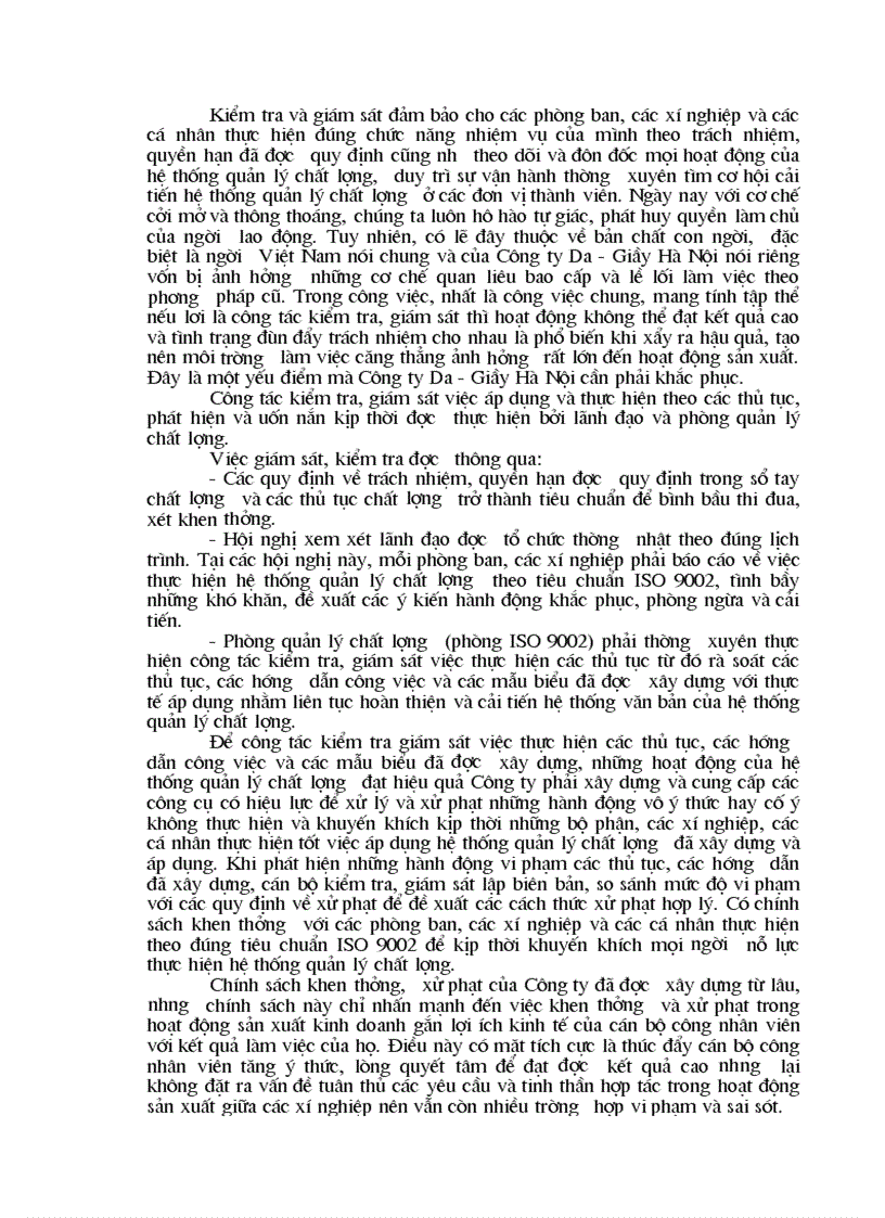 image for page Duy trì và cải tiến hệ thống quản lý chất lượng theo tiêu chuẩn ISO 9002 tại Công ty da giày Hà Nội