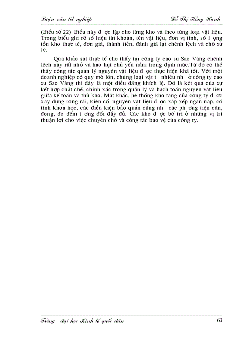 image for page Hoàn thiện công tác hạch toán kế toán nguyên vật liệu với việc nâng cao hiệu quả sử dụng vốn lưu động tại công ty cao su Sao Vàng 1