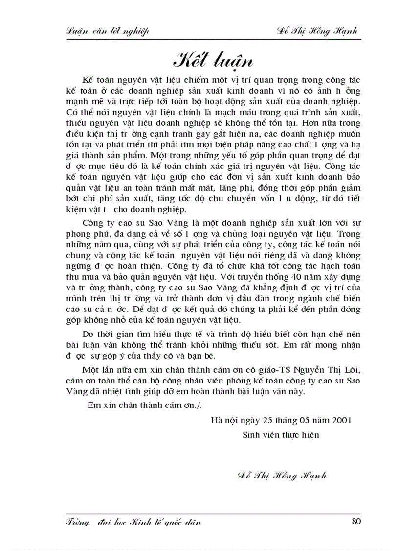 image for page Hoàn thiện công tác hạch toán kế toán nguyên vật liệu với việc nâng cao hiệu quả sử dụng vốn lưu động tại công ty cao su Sao Vàng 1