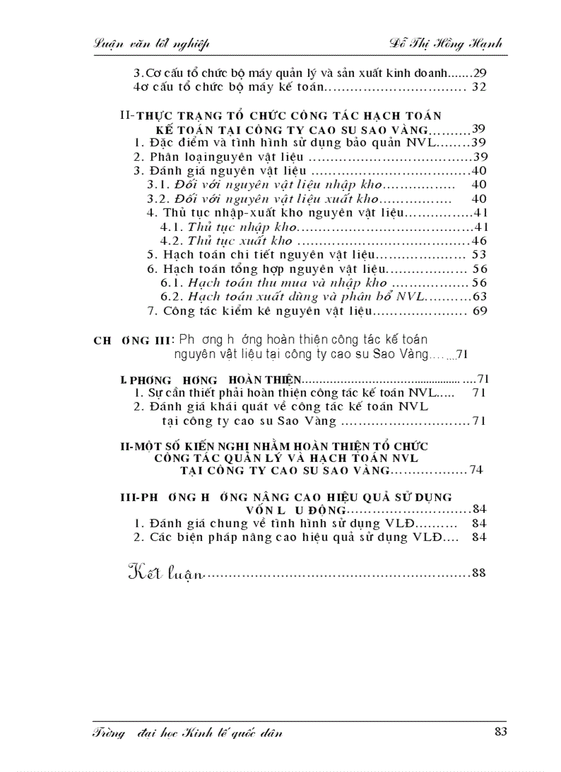 image for page Hoàn thiện công tác hạch toán kế toán nguyên vật liệu với việc nâng cao hiệu quả sử dụng vốn lưu động tại công ty cao su Sao Vàng 1