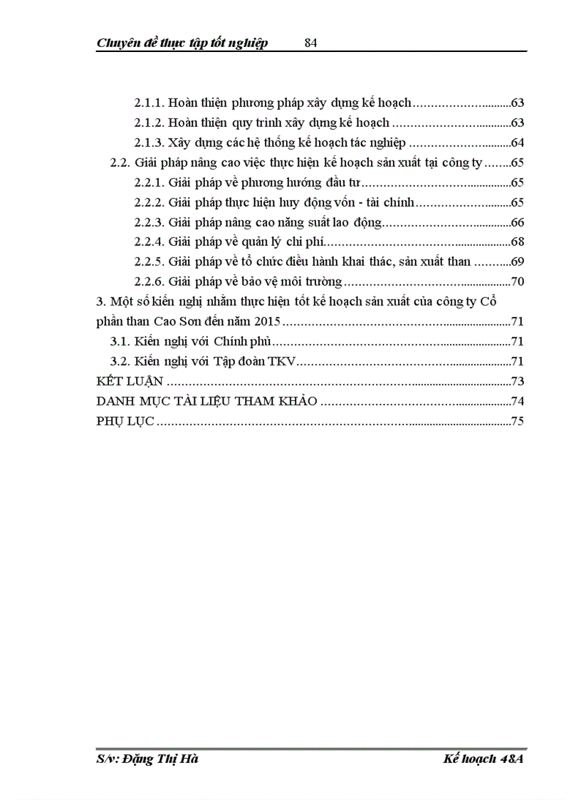 image for page Giải pháp thúc đẩy công tác kế hoạch sản xuất tại công ty Cổ phần than Cao Sơn đến năm 2015