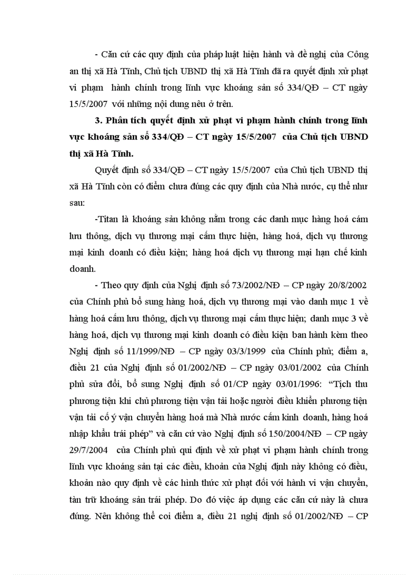 image for page Tình hình quản lý nhà nước trong lĩnh vực khoáng sản trên địa bàn tỉnh hà tĩnh