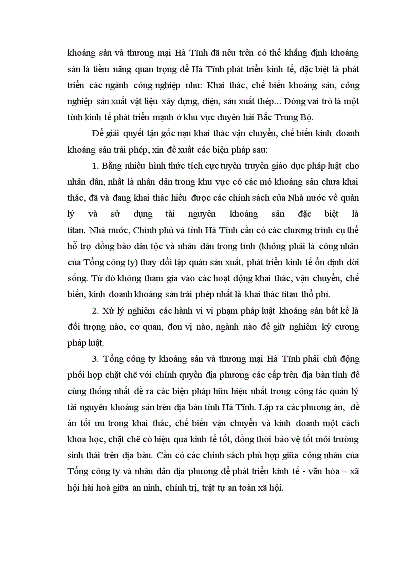 image for page Tình hình quản lý nhà nước trong lĩnh vực khoáng sản trên địa bàn tỉnh hà tĩnh