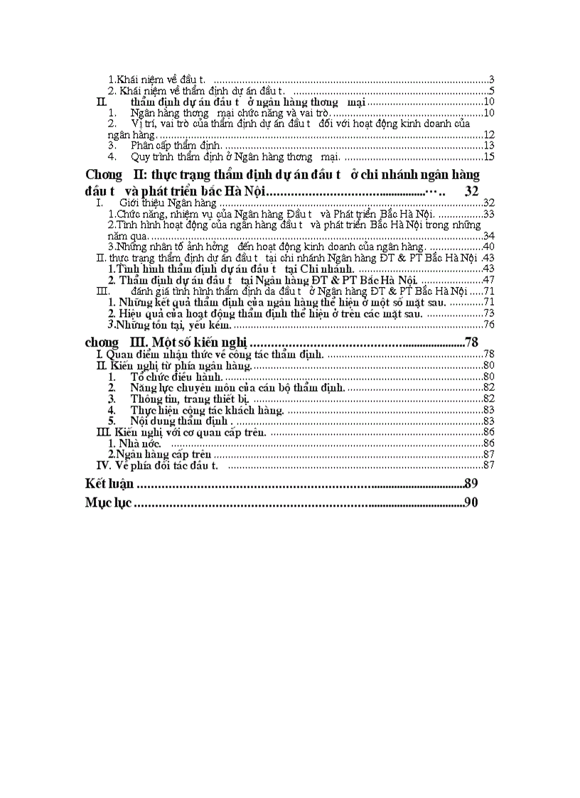 image for page Thẩm định dự án đầu tư tại chi nhánh Ngân hàng ĐT PT Bắc Hà Nội