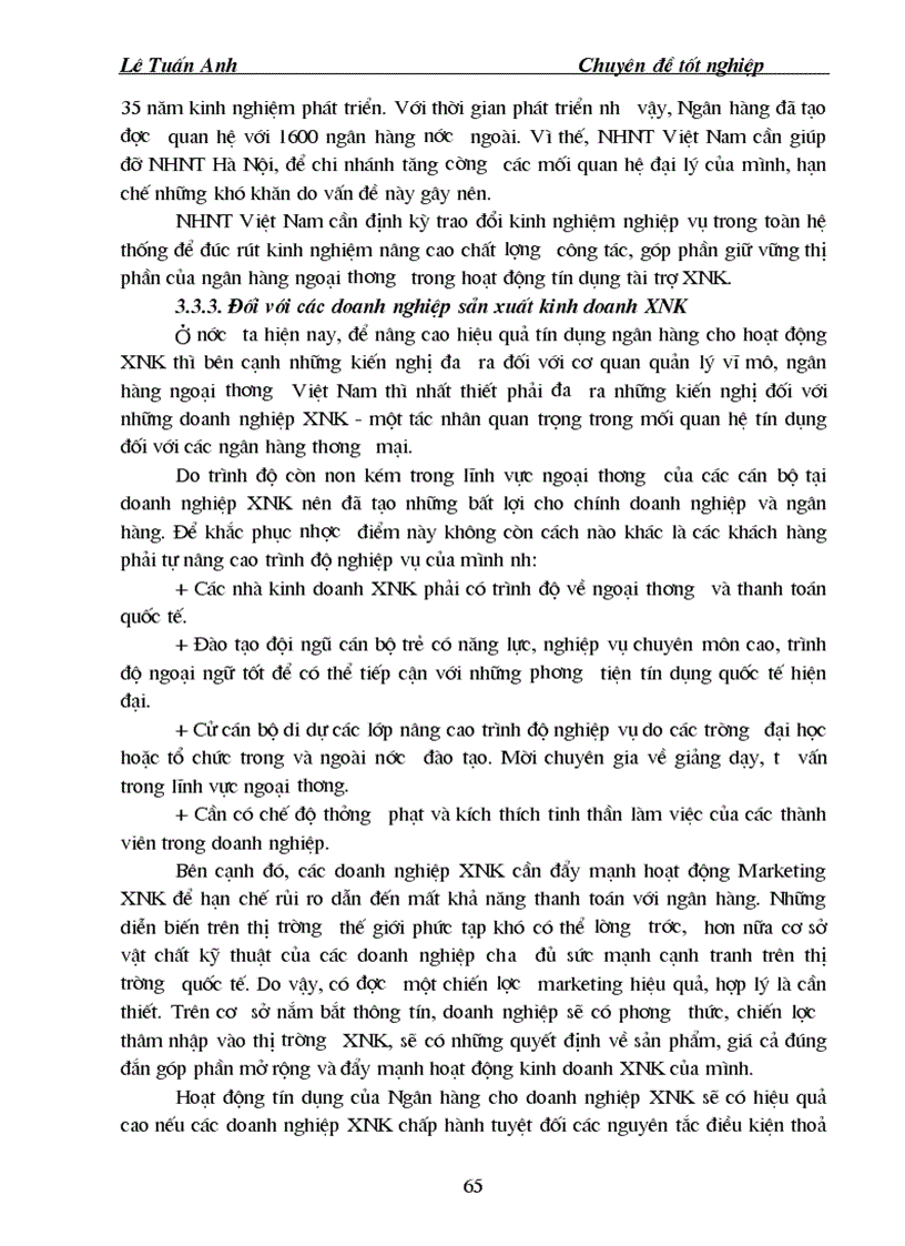 image for page Giải pháp mở rộng hoạt động tín dụng tài trợ xuất nhập khẩu tại Ngân hàng ngoại thương Hà Nội