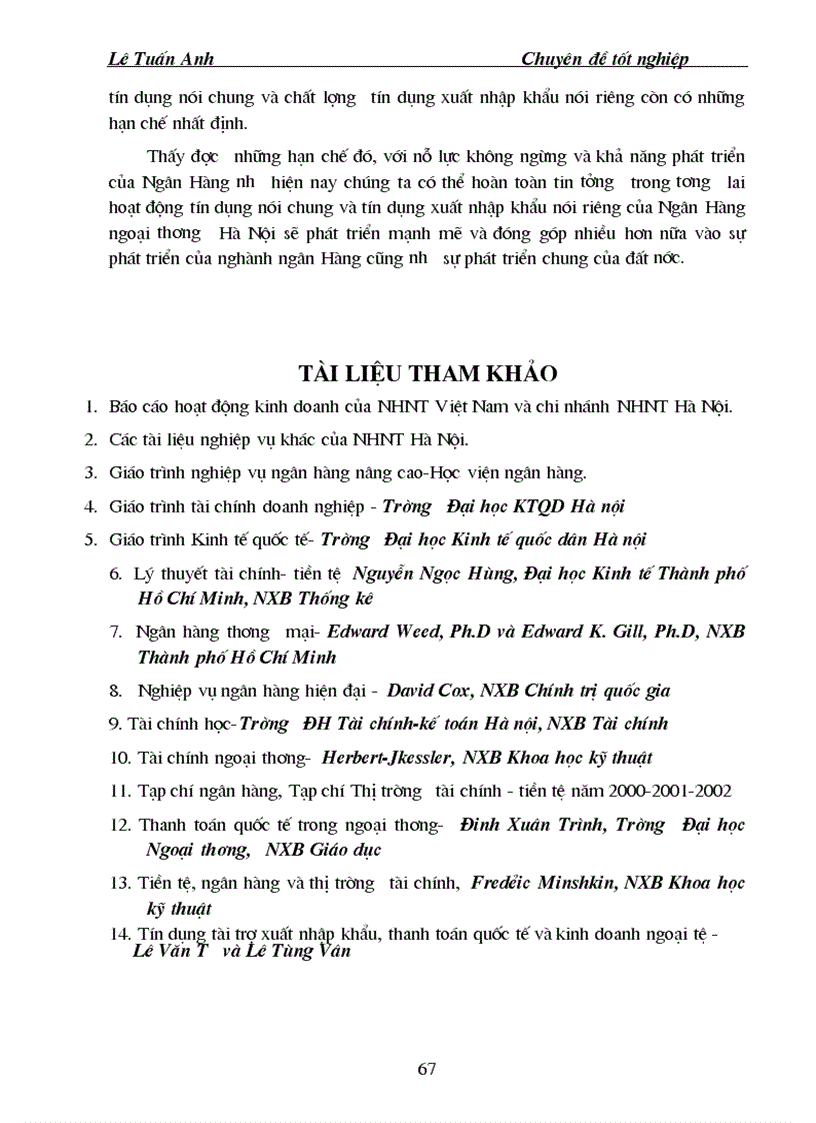 image for page Giải pháp mở rộng hoạt động tín dụng tài trợ xuất nhập khẩu tại Ngân hàng ngoại thương Hà Nội