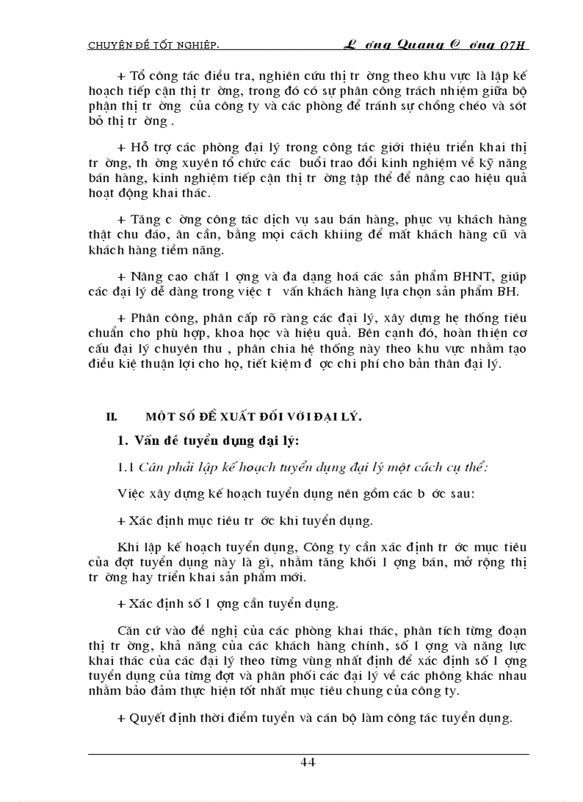 image for page Thực trạng công tác tuyển dụng đào tạo và sử dụng đại lý BHNT ở công ty BHNT hà nội