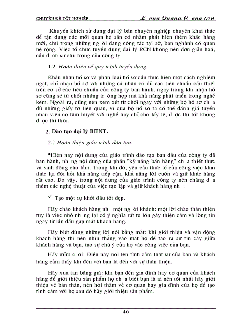 image for page Thực trạng công tác tuyển dụng đào tạo và sử dụng đại lý BHNT ở công ty BHNT hà nội