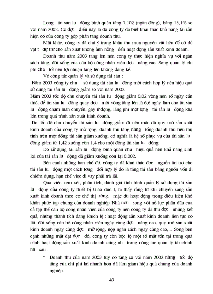 image for page Phân tích tình hình quản lý và sử dụng tài sản lưu động hiệu quả tại Công ty Thiết bị giáo dục I