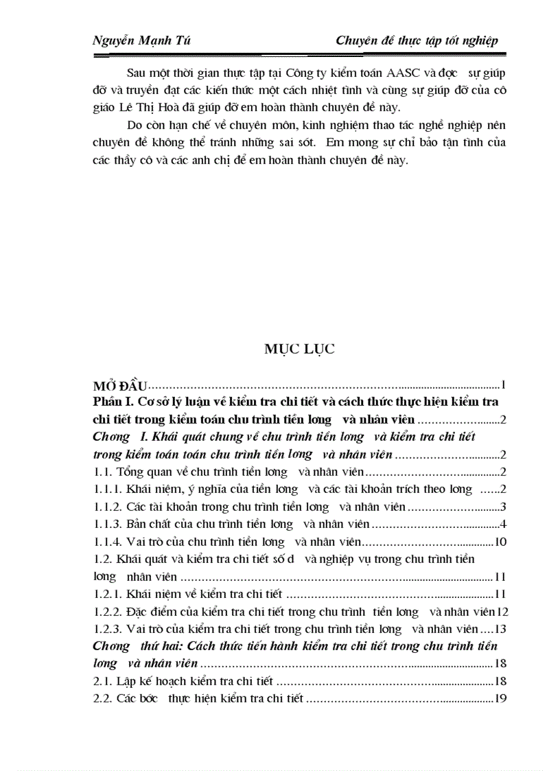 image for page Thực hiện thủ tục kiểm tra chi tiết trong kiểm toán chu trình tiền lương và nhân viên tại Công ty dịch vụ tư vấn kế toán tài chính kiểm toán AASC 1
