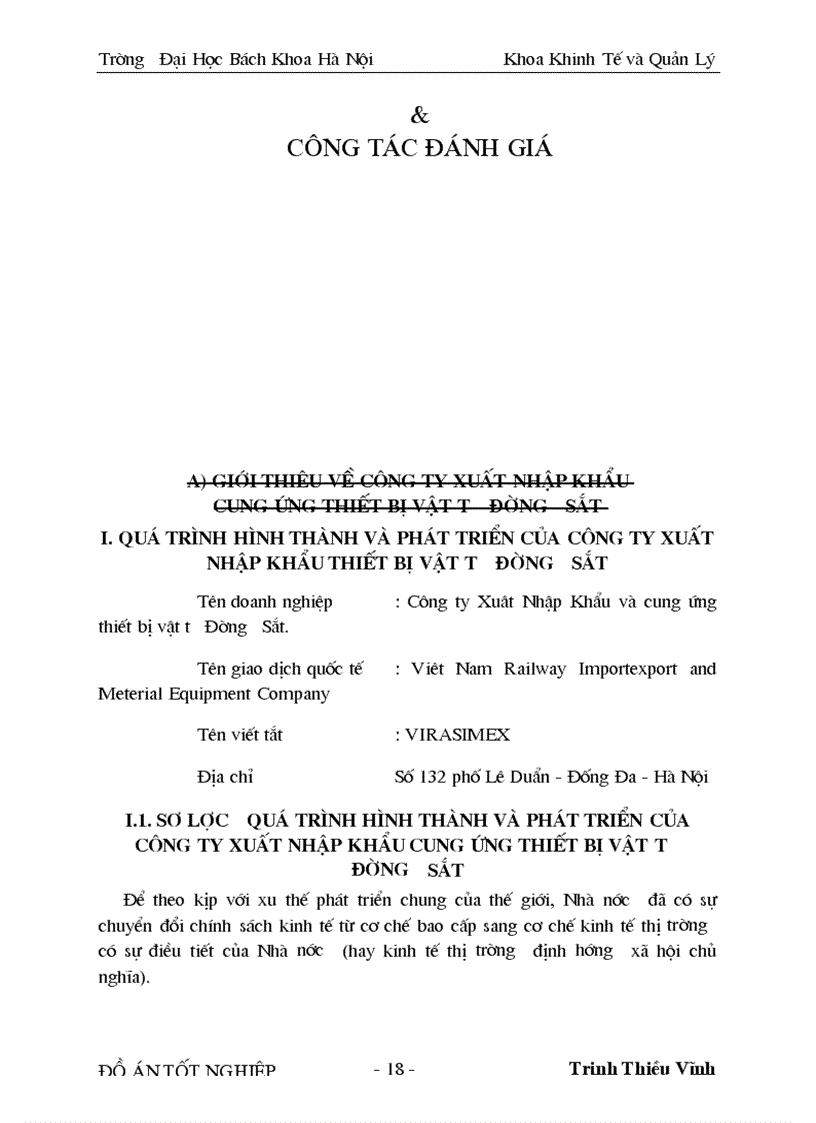 image for page Nghiên cứu và xây dựng chỉ tiêu đánh giá thực hiện công việc cho một số vị trí điển hình của cán bộ nhân viên ở Công ty xuất nhập khẩu cung ứng thiết bị vật tư đường sắt 1