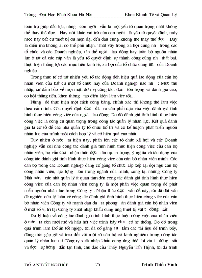 image for page Nghiên cứu và xây dựng chỉ tiêu đánh giá thực hiện công việc cho một số vị trí điển hình của cán bộ nhân viên ở Công ty xuất nhập khẩu cung ứng thiết bị vật tư đường sắt 1