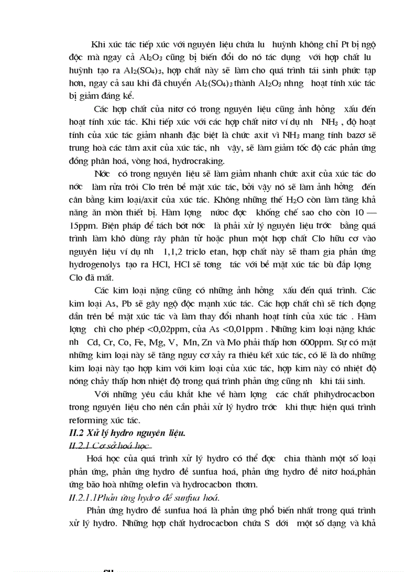 image for page TổNG QUAN QUá TRìNH xử lý hydro nguyên liệu Reforming xúc tác