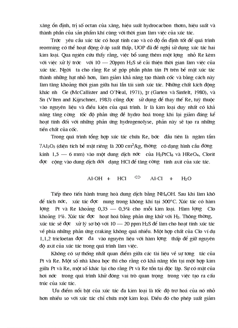 image for page TổNG QUAN QUá TRìNH xử lý hydro nguyên liệu Reforming xúc tác