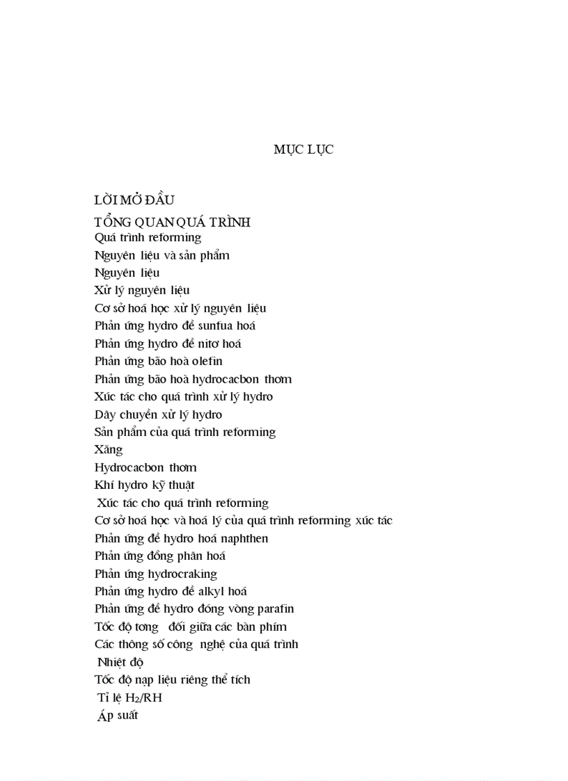 image for page TổNG QUAN QUá TRìNH xử lý hydro nguyên liệu Reforming xúc tác