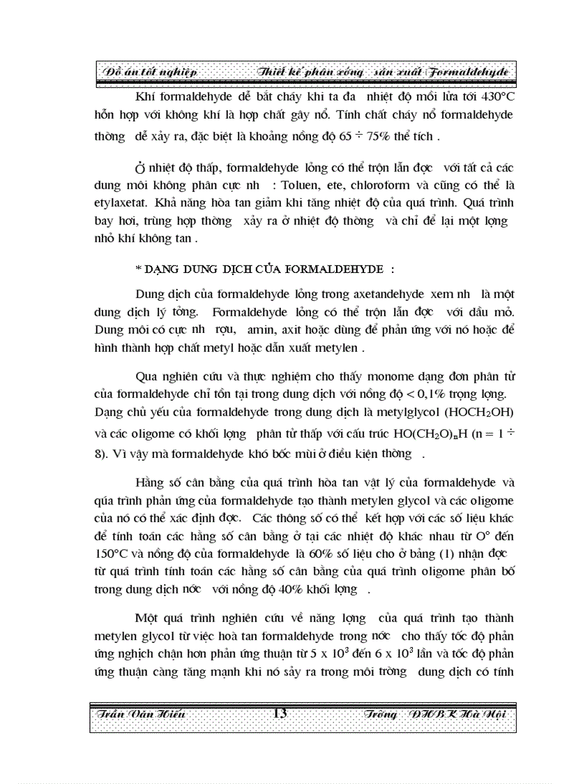 image for page Thiết kế phân xưởng sản xuất Formaldehyde