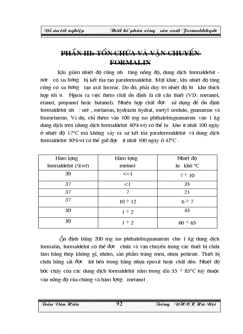 image for page Thiết kế phân xưởng sản xuất Formaldehyde
