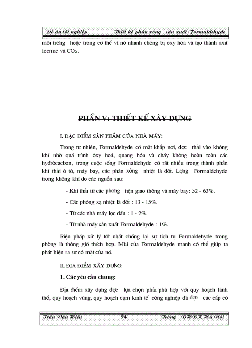 image for page Thiết kế phân xưởng sản xuất Formaldehyde