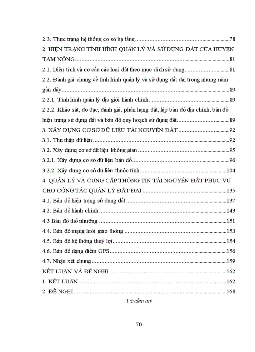 image for page Xây dựng cơ sở dữ liệu tài nguyên đất phục vụ công tác quản lý đất đai huyện Tam Nông tỉnh Phú Thọ