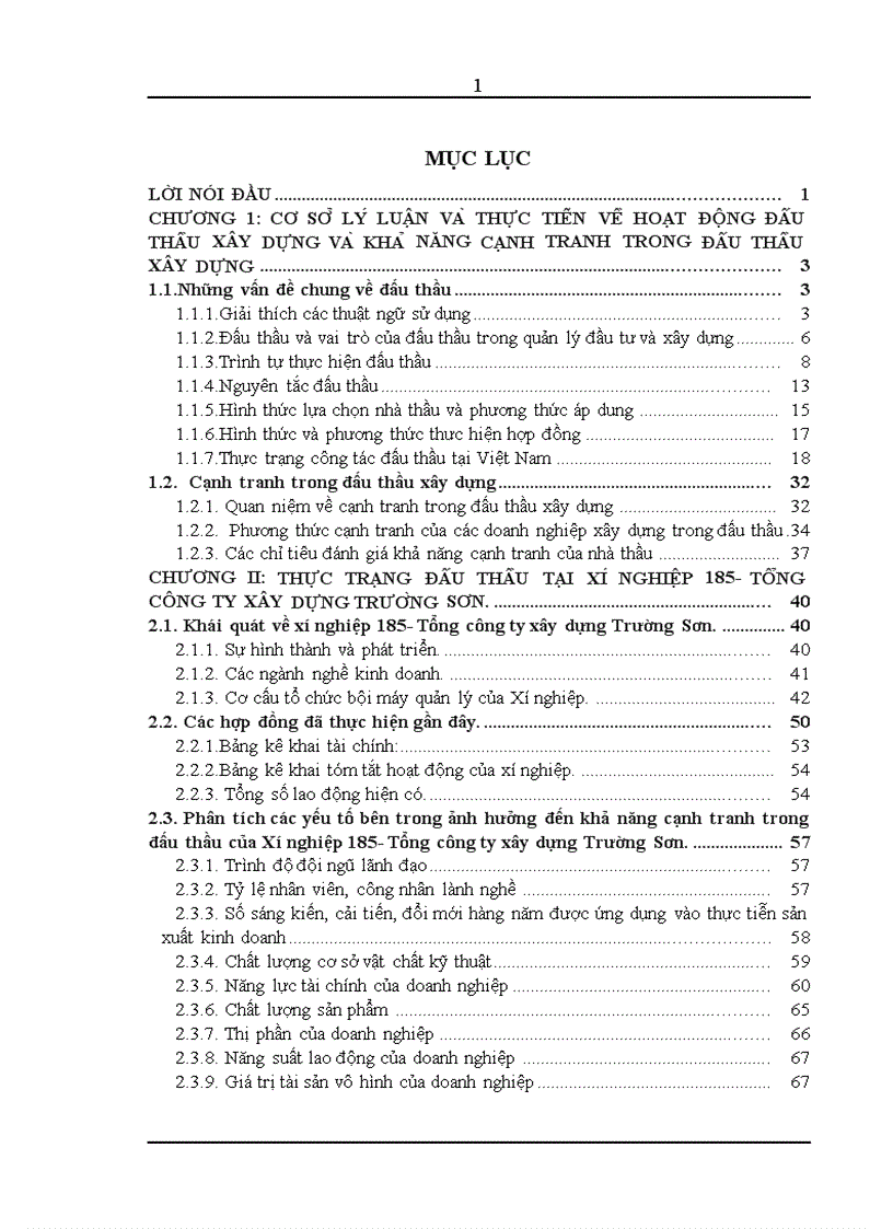 image for page Thực trạng đấu thầu tại xí nghiệp 185 tổng công ty xây dựng trường sơn