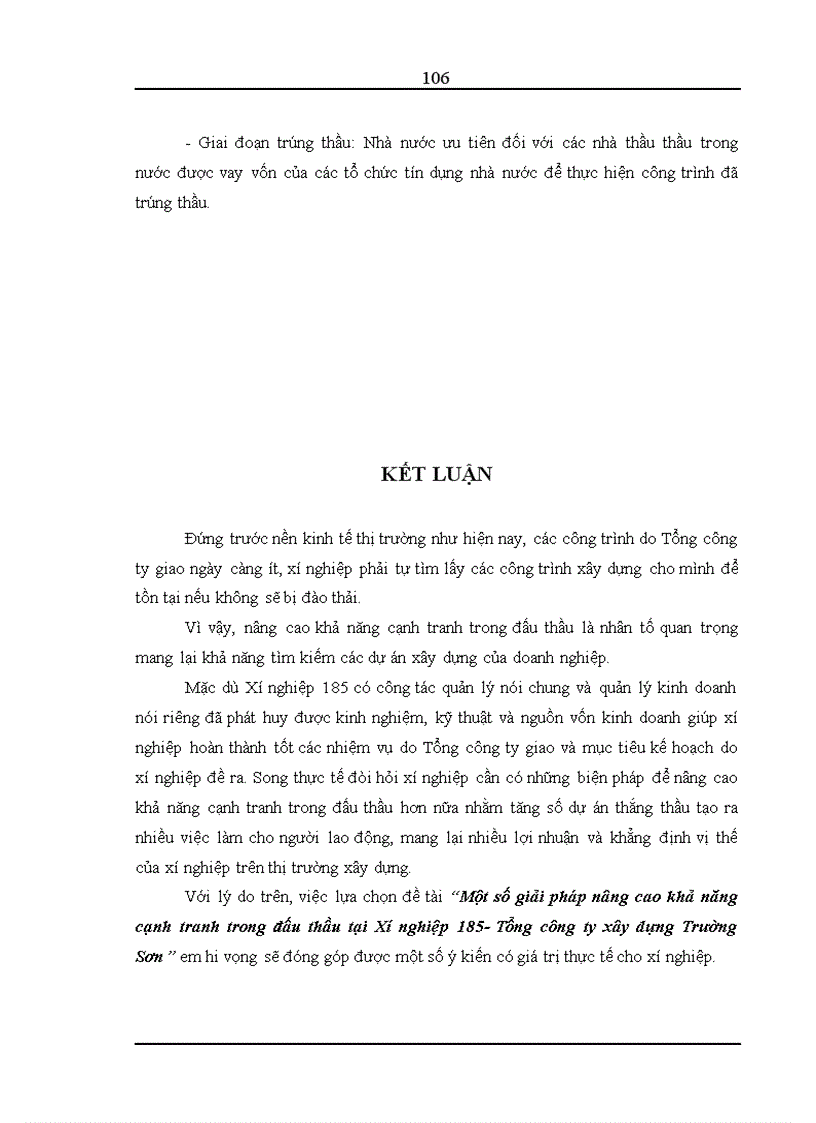 image for page Thực trạng đấu thầu tại xí nghiệp 185 tổng công ty xây dựng trường sơn