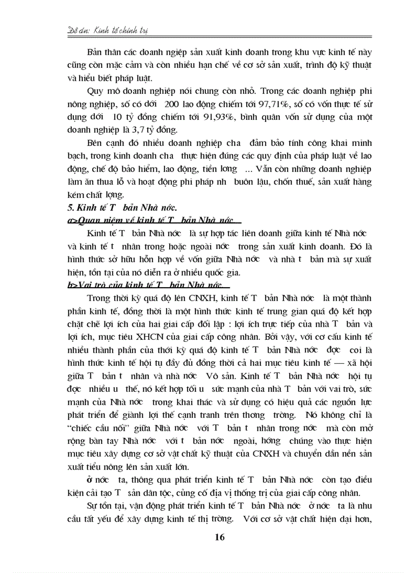 image for page Phân tích cơ cấu kinh tế nhiều thành phần ở nước ta mà Đại hội IX đã nêu và ích lợi của việc sử dụng nó vào việc phát triển kinh tế xã hội ở trong thời kỳ quá độ lên Chủ nghĩa xã hội ở Việt Nam 1